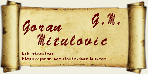 Goran Mitulović vizit kartica